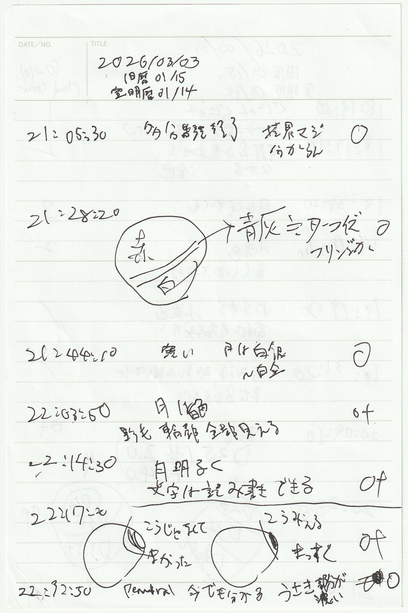 2026年03月03日の月観察時のメモ